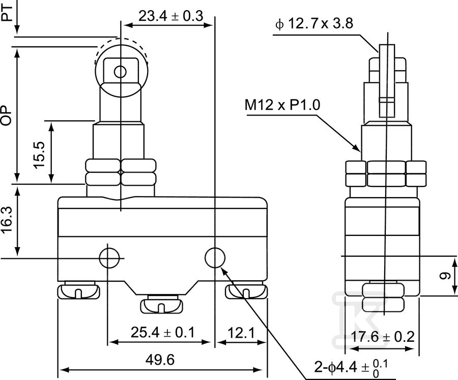 Miniatúrny zasúvací konektor s valčekom - MS\1308